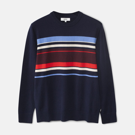 Anwar Stripe Knit Sweater // Navy Blazer (S)