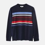 Anwar Stripe Knit Sweater // Navy Blazer (L)