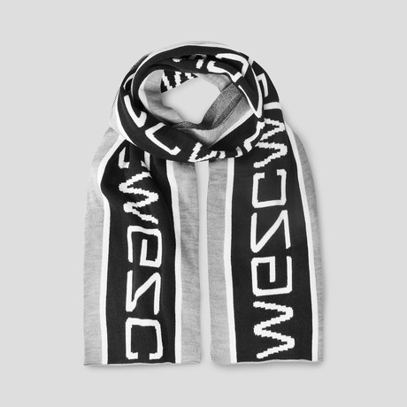 Paco Graphic Woven Scarf // Black