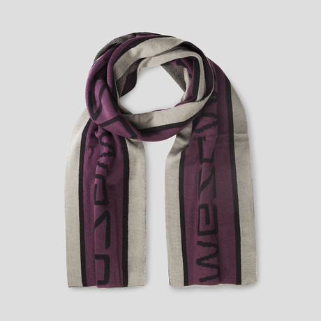 Paco Graphic Woven Scarf // Red Port