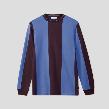 Manfred Striped Woven L/S T-Shirt // Red Port (S)