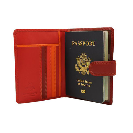 Multi Colored Passport Wallet // Red