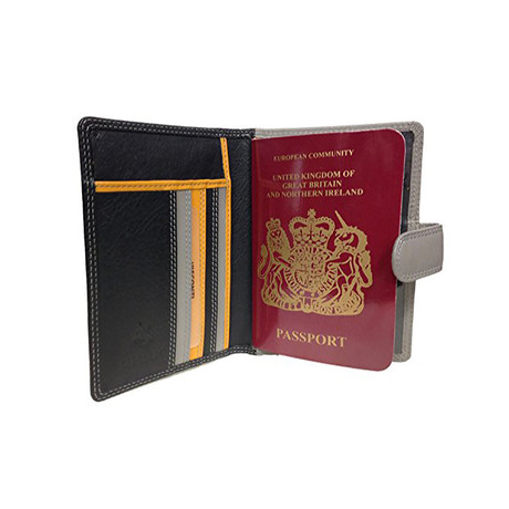 Multi Colored Passport Wallet // Black