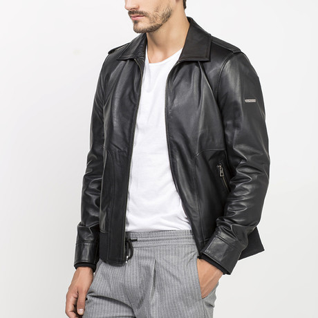 Quen Leather Jacket // Black (XL)