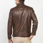 Masky Leather Jacket // Brown (L)