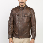 Masky Leather Jacket // Brown (3XL)