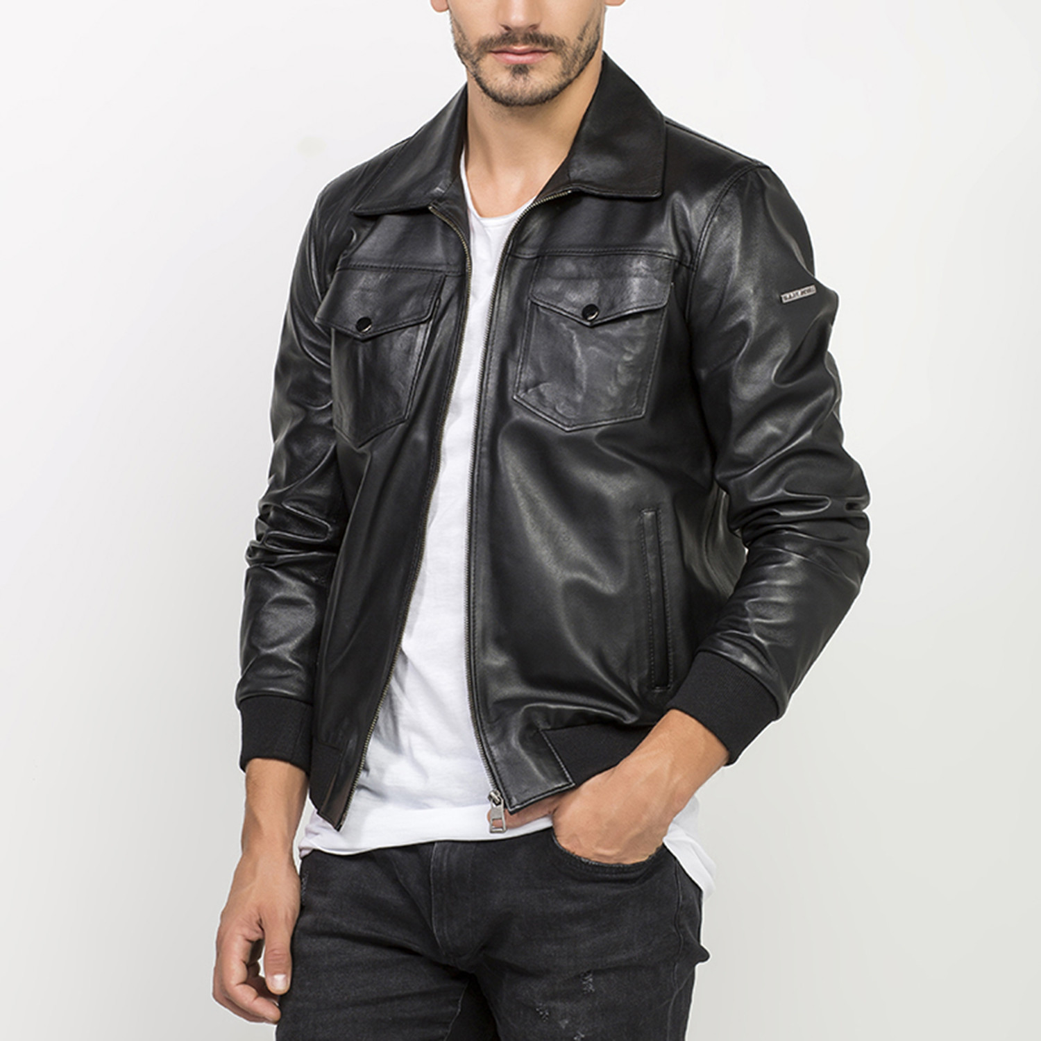 Armes Leather Jacket // Black (XS) - Jimmy Sanders - Touch of Modern