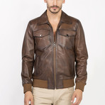 Armes Leather Jacket // Brown (S)