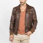 Armes Leather Jacket // Brown (S)