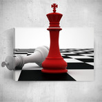 White And Red Chess Pieces // Mostic 3D Wrapped Canvas + Decal