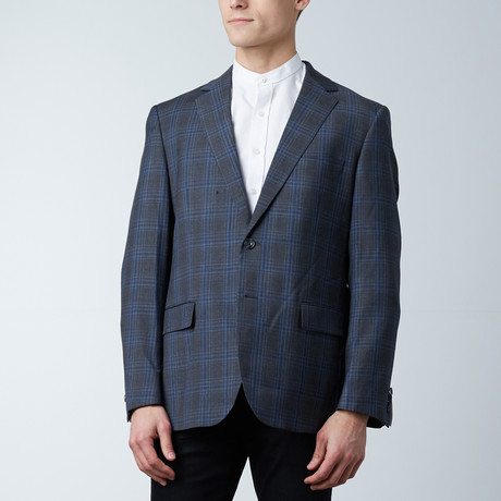 Wool Sport Coat // Gray + Blue Plaid (US: 36S)