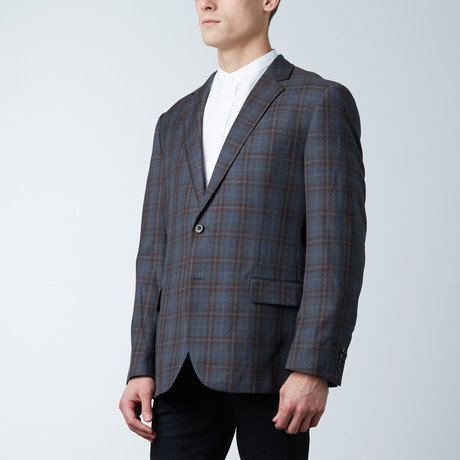 Wool Sport Coat // Gray + Brown Plaid (US: 36S)