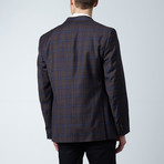 Wool Sport Coat // Dark Brown + Blue Plaid (US: 42R)