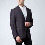 Wool Sport Coat // Dark Brown + Blue Plaid (US: 42R)