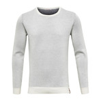 Two Toned Round Neck Knit // Star White (L)