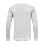 Two Toned Round Neck Knit // Star White (L)
