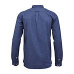 Melange Effect Flannel Shirt // Estate Blue (M)
