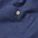 Melange Effect Flannel Shirt // Estate Blue (L)