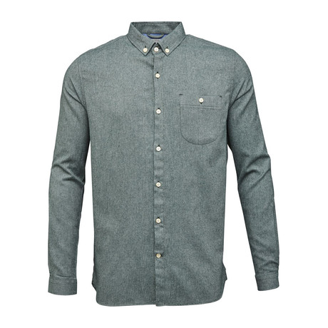 Melange Effect Flannel Shirt // Green Gables (S)