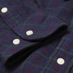 Loose Twill Checked Shirt // Peacoat (L)