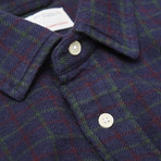 Loose Twill Checked Shirt // Peacoat (M)