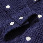 Waffel Weaved Shirt // Peacoat (L)