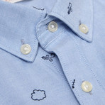 Oxford Shirt Allover Embroidery // Limogas (S)