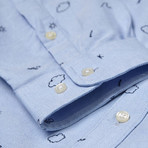 Oxford Shirt Allover Embroidery // Limogas (M)