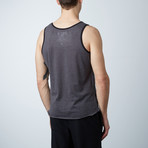 Ultra Soft Semi-Fitted Contrast Pocket Tank // Charcoal + Royal Blue (XL)