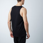 Ultra Soft Semi-Fitted Bar Graphic Tank // Black + Gold Print (S)
