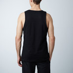 Ultra Soft Semi-Fitted Horizontal Graphic Tank // Black + Gold Print (S)