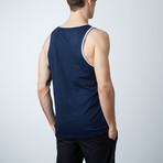 Ultra Soft Semi-Fitted Ringer Tank // Navy + Heather Gray (XL)