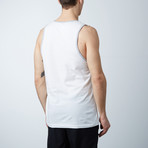 Ultra Soft Semi-Fitted Ringer Tank // White + Heather Gray (M)