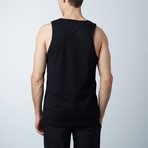 Ultra Soft Semi-Fitted Vertical Graphic Tank // Black + Gold Print (S)