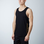 Ultra Soft Semi-Fitted Vertical Graphic Tank // Black + Gold Print (XL)