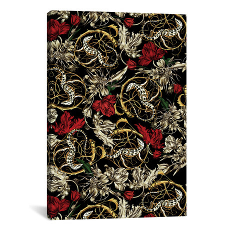 Floral And Lizard Pattern (18"W x 26"H x 0.75"D)