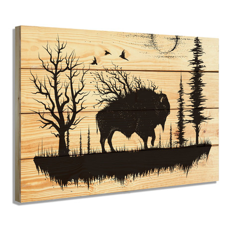 Forest Bison (13"W x 19"H x 2"D)