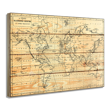 Magnetic Curves Map (13"W x 19"H x 2"D)