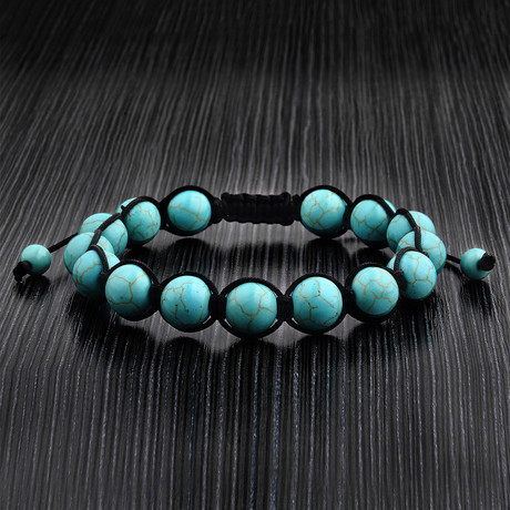 Polished Turquoise Bead Bracelet