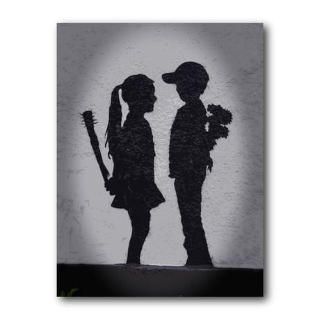 Boy Meets Girl // Brushed Aluminum (20"W x 16"H x 0.125"D)