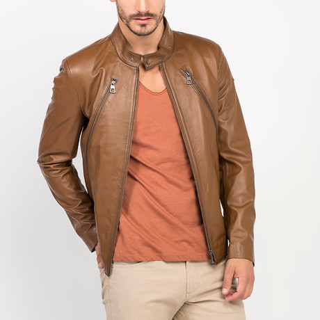 Levine Leather Jacket // Camel (3XL)