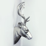 Premium Deer Head Wall Art (Silver)