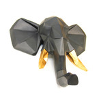 Geometric Elephant Wall Art (Black + Gold)