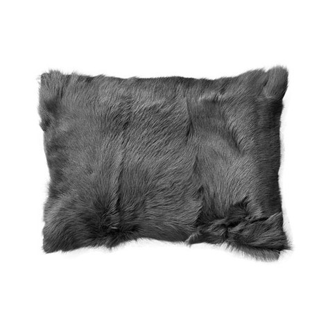 Mongolian Goat Fur Pillow // Gray