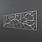 Tree Branches 3D Metal Wall Art // 3 Piece (24"W x 24"H x 0.25"D)