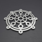 Modern Dharma Wheel 3D Metal Wall Art (24"W x 24"H x 0.25"D)