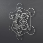 Metatron's Cube 3D Metal Wall Art (24"W x 24"H x 0.25"D)
