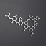 Oxytocin Molecule 3D Metal Wall Art (24"W x 12"H x 0.25"D)