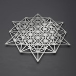 64 Sided Tetrahedron 3D Metal Wall Art (24"W x 24"H x 0.25"D)