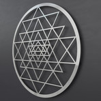 Sri Yantra Circular Metal Wall Art (24"W x 24"H x 0.25"D)